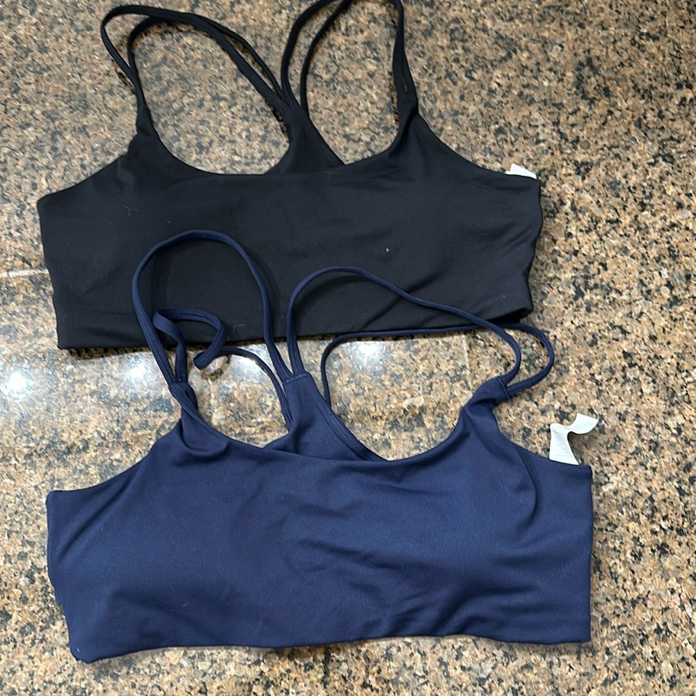 Fabletics navy and black bra gently used size large